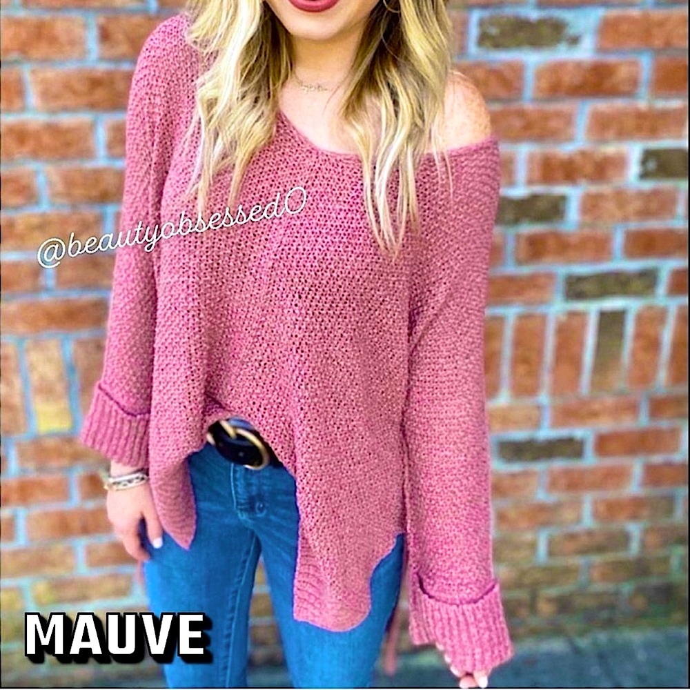 🆕🩷BEFORE YOU: MAUVE Lightweight Knitted Sweater ONE SIZE